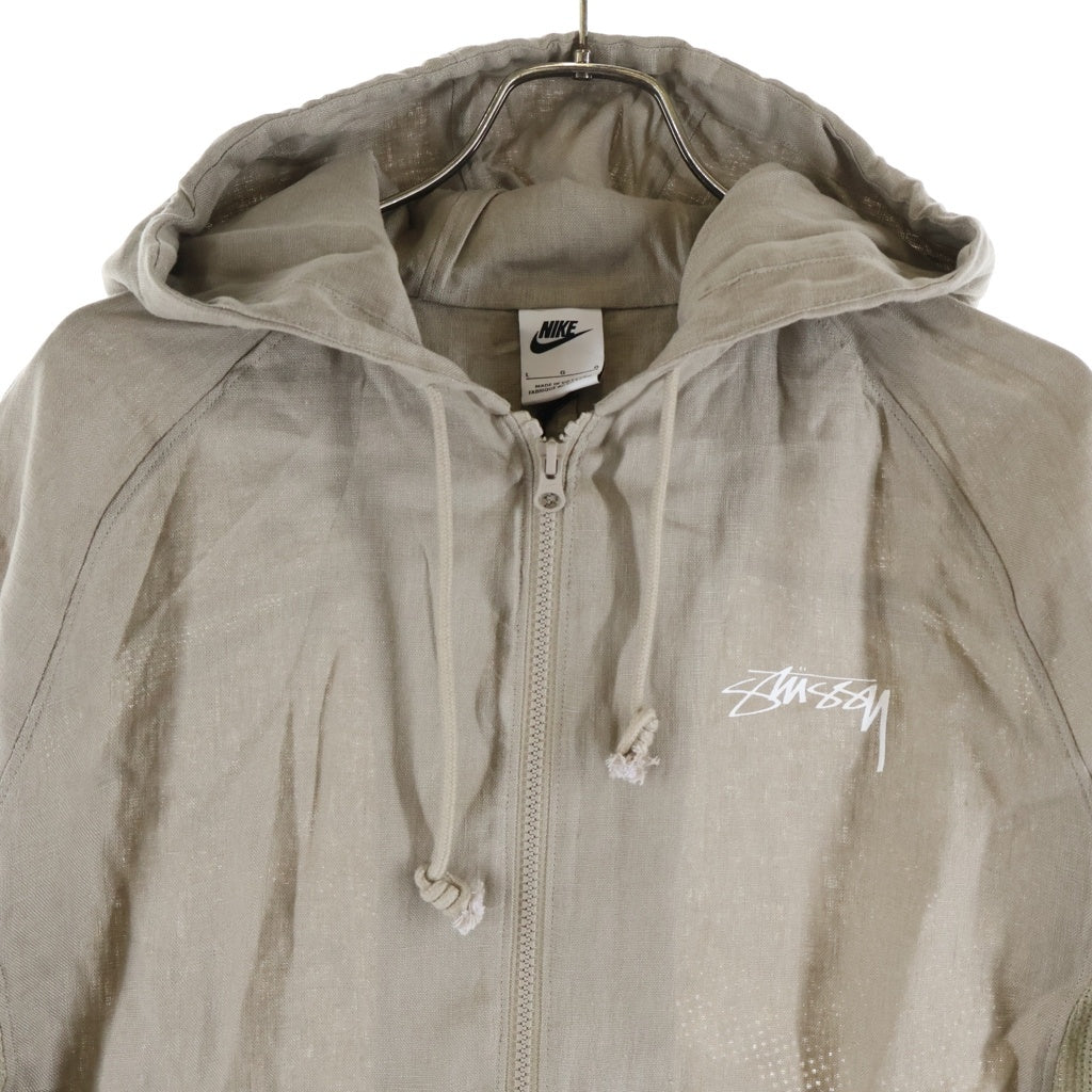 NIKE(ナイキ) ×STUSSY U NRG Linen Jacket Hoodie ステューシー リネン フーデッドジャケット ベージュ FZ5751-263