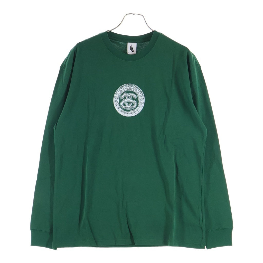 NIKE(ナイキ) ×STUSSY SS LINK LS TEE ステューシー プリントロゴ 長袖Tシャツ カットソー グリーン DD3344-341