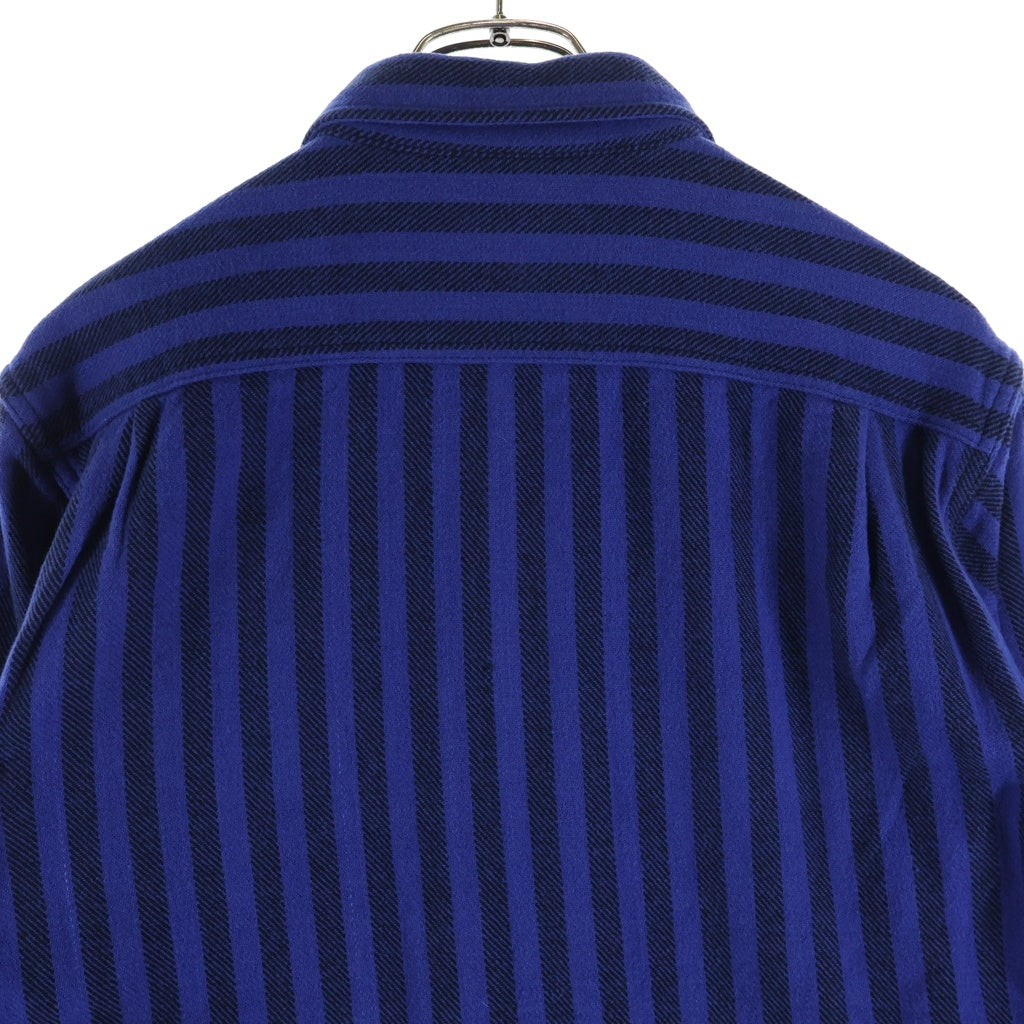 SUPREME(シュプリーム) 18AW Stripe Heavyweight Flannel Shirt ストライプ ヘビーウェイト フランネル長袖シャツ ブルー