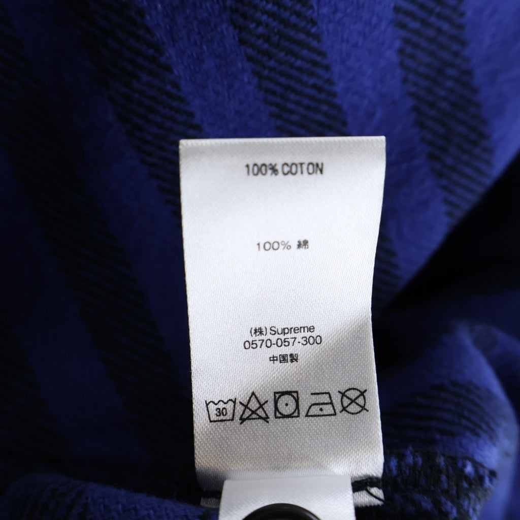 SUPREME(シュプリーム) 18AW Stripe Heavyweight Flannel Shirt ストライプ ヘビーウェイト フランネル長袖シャツ ブルー