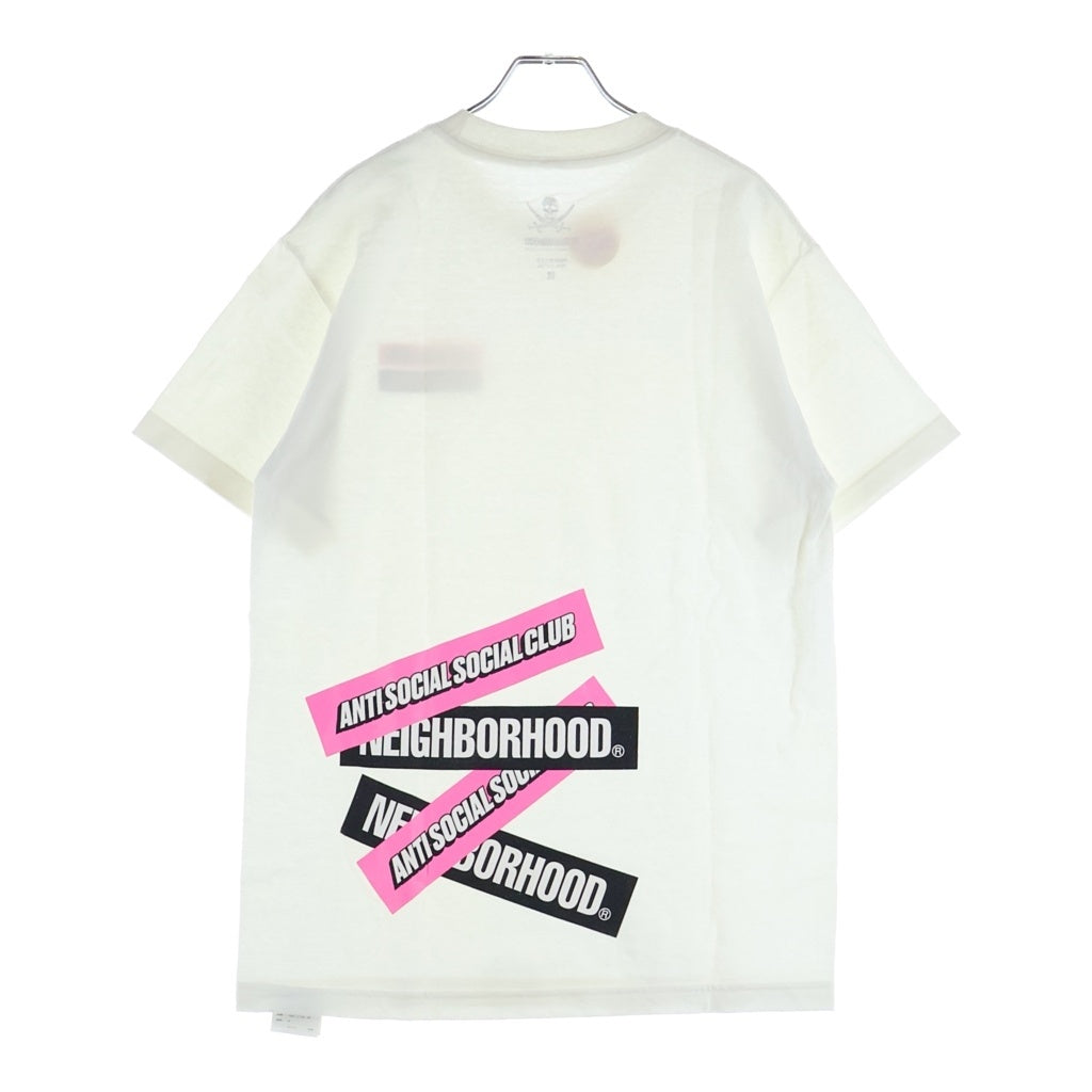ANTI SOCIAL SOCIAL CLUB(アンチソーシャルソーシャルクラブ) ×NEIGHBORHOOD ネイバーフッド バーロゴプリント 半袖Tシャツ カットソー ホワイト 192GEASN-STM01S