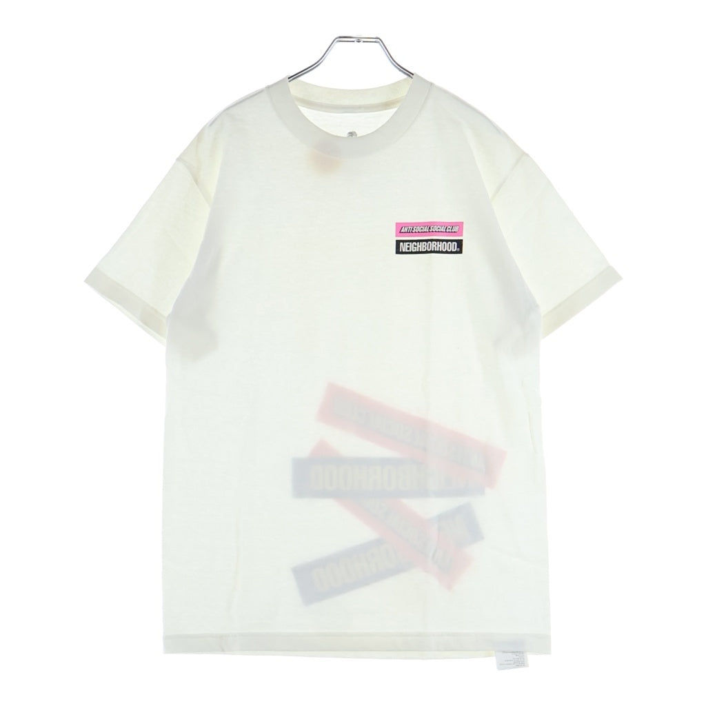 ANTI SOCIAL SOCIAL CLUB(アンチソーシャルソーシャルクラブ) ×NEIGHBORHOOD ネイバーフッド バーロゴプリント 半袖Tシャツ カットソー ホワイト 192GEASN-STM01S