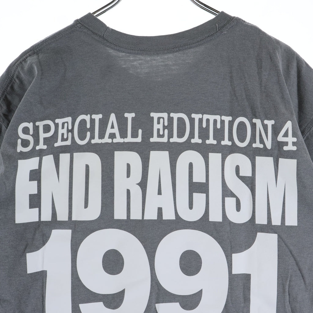 INFINITE ARCHIVES(インフィニティ アーカイブス) END RACISM TEE 1991 プリントロゴ 半袖Tシャツ カットソー グレー