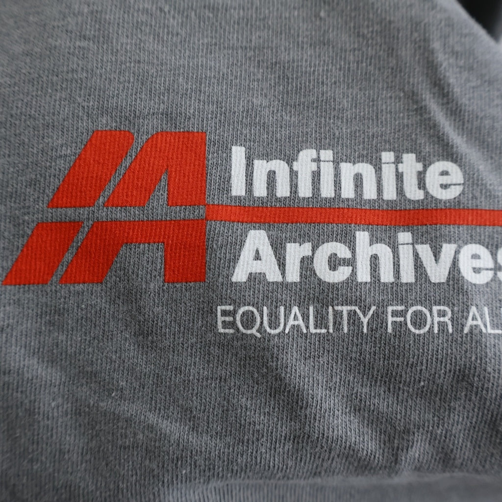 INFINITE ARCHIVES(インフィニティ アーカイブス) END RACISM TEE 1991 プリントロゴ 半袖Tシャツ カットソー グレー