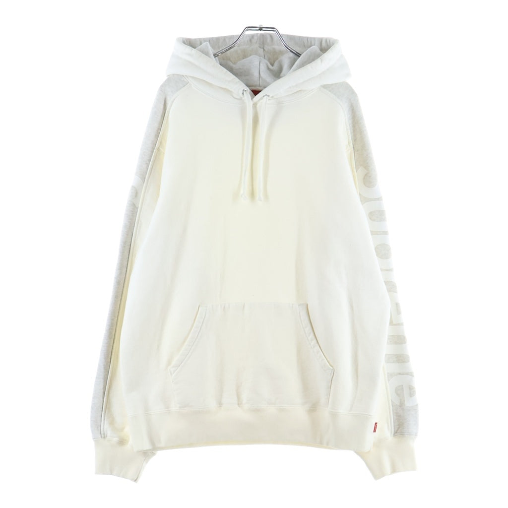SUPREME(シュプリーム) 18SS Sideline Hooded Sweatshirt サイドライン アームロゴ スウェットプルオーバーパーカー グレー/アイボリー