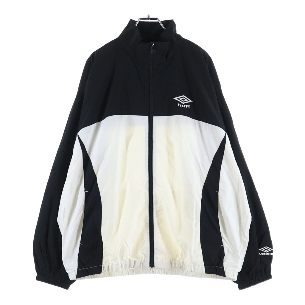 HUF(ハフ) ×UMBRO PANEL TRACK JACKET アンブロ パネル ナイロン トラックジャケット ブラック/ホワイト 24M JK90020