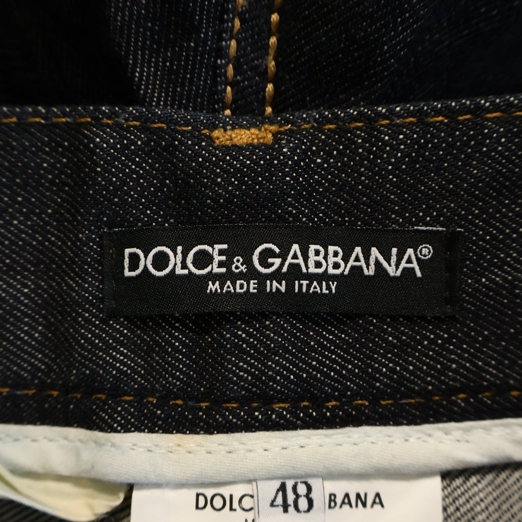 DOLCE & GABBANA(ドルチェアンドガッバーナ) 14CLASSIC ポケット刺繍ロゴ ローライズ ストレートデニムパンツ インディゴ G3S7TD G8380