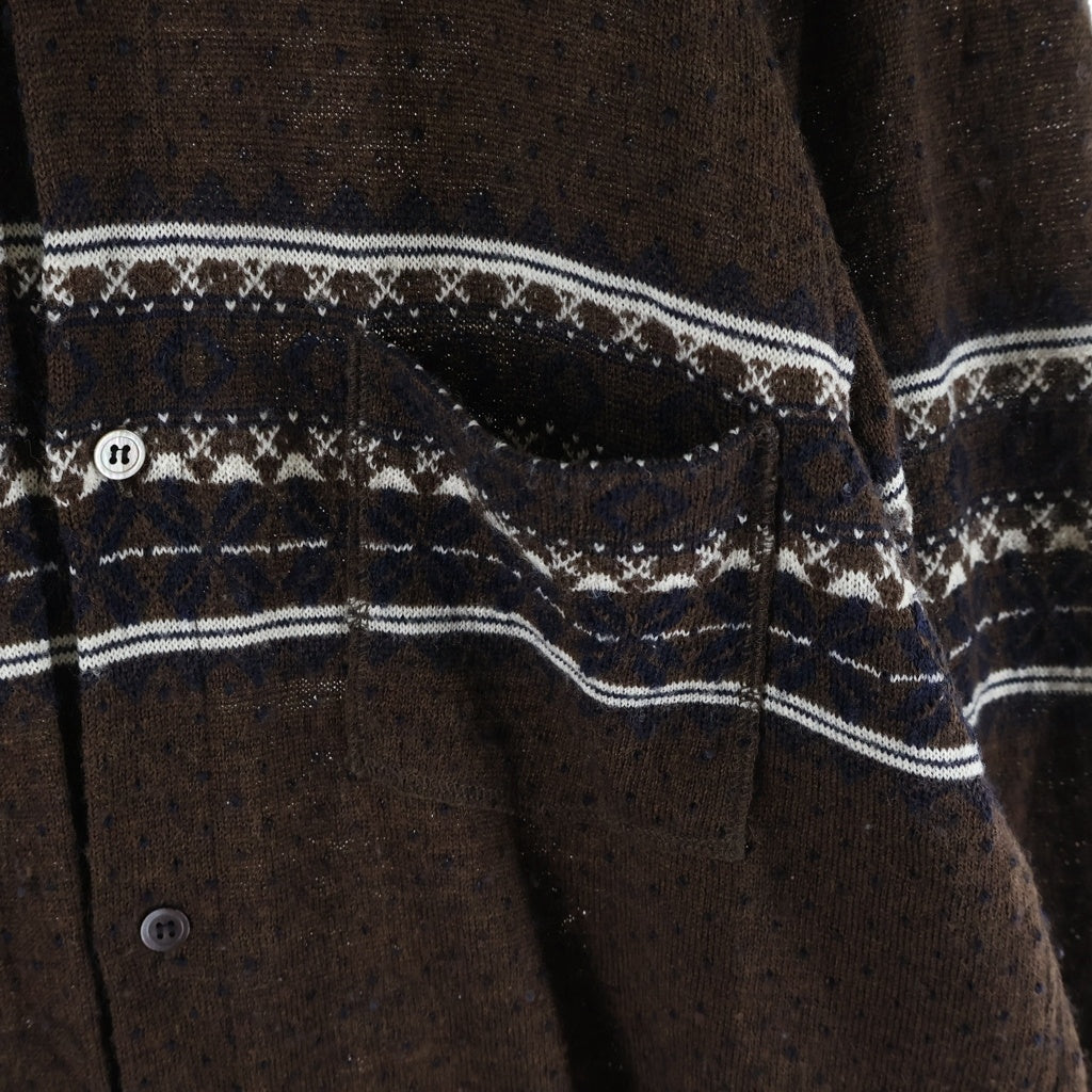 JUNYA WATANABE COMME des GARCONS(ジュンヤワタナベ コムデギャルソン) 04AW ノルディック柄 ニットカーディガン ブラウン WN-T032