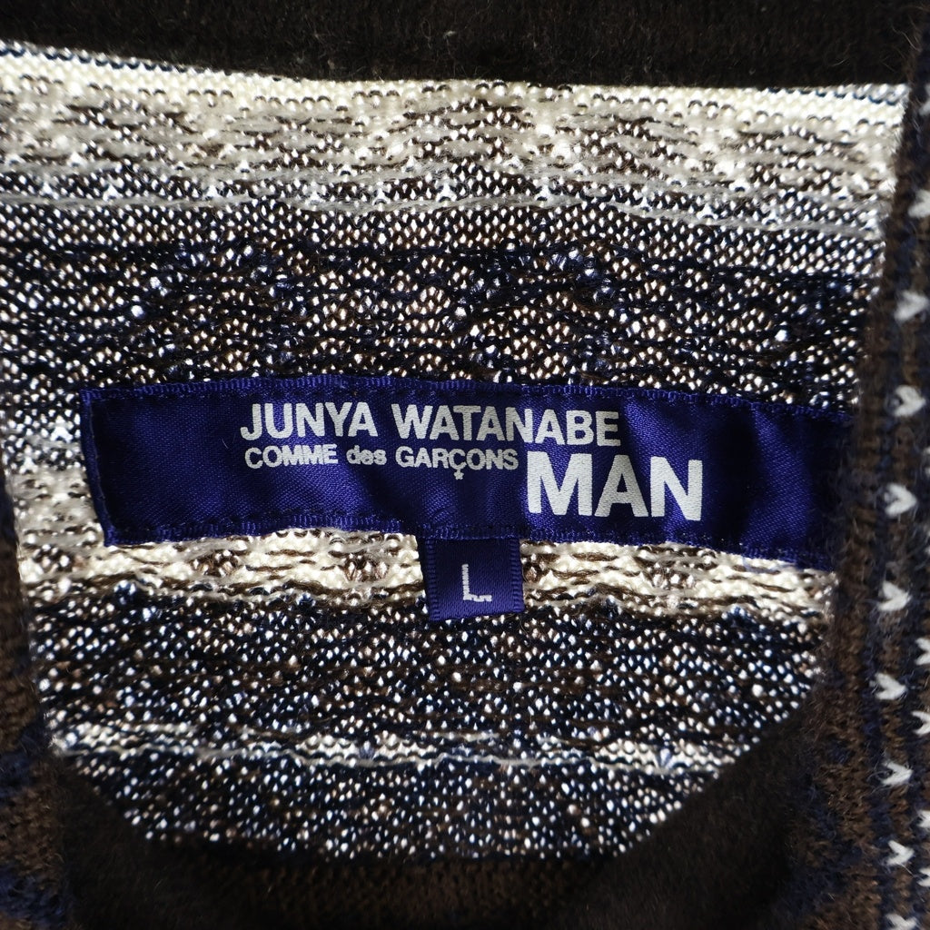 JUNYA WATANABE COMME des GARCONS(ジュンヤワタナベ コムデギャルソン) 04AW ノルディック柄 ニットカーディガン ブラウン WN-T032