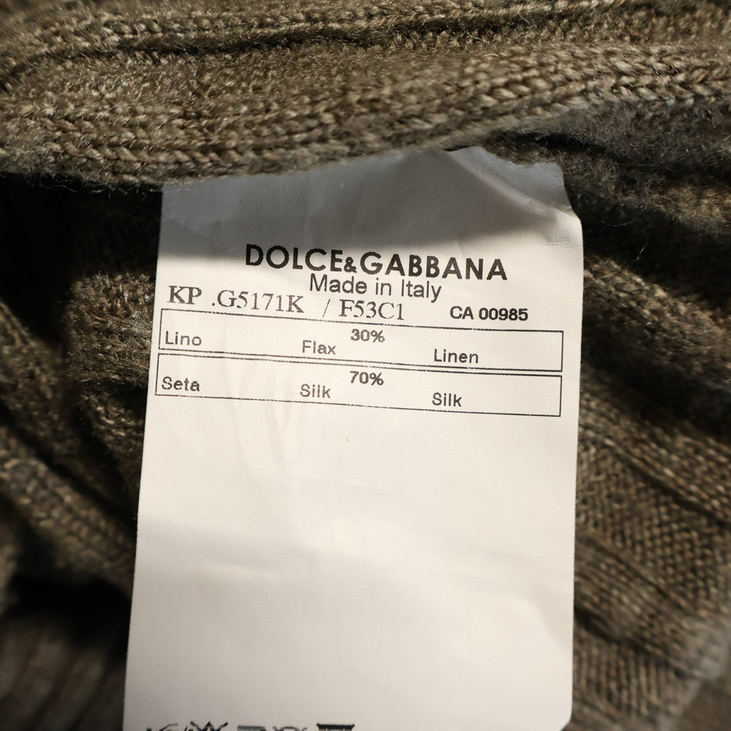 DOLCE & GABBANA(ドルチェアンドガッバーナ) テーピング シルククルーネックニット 薄手 ベージュ