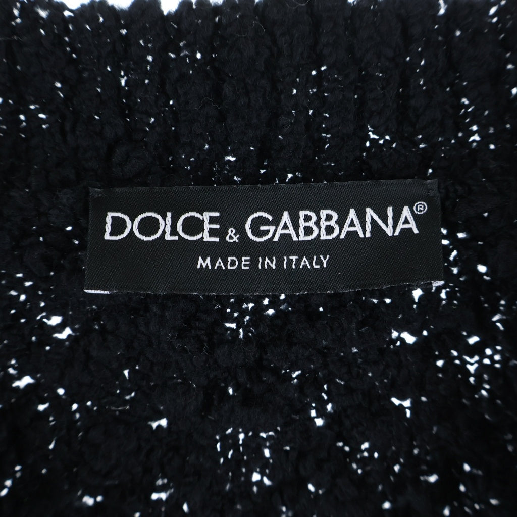 DOLCE & GABBANA(ドルチェアンドガッバーナ) ダメージ加工 ミドルゲージVネックニット ブラック GXC15T JAM6R