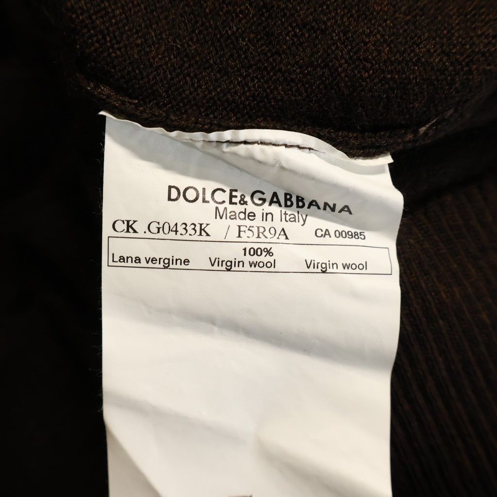 DOLCE & GABBANA(ドルチェアンドガッバーナ) ヴァージンウール Vネック レイヤードニット セーター 薄手 ブラウン G0433K F5R9A