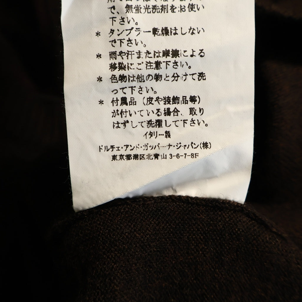 DOLCE & GABBANA(ドルチェアンドガッバーナ) ヴァージンウール Vネック レイヤードニット セーター 薄手 ブラウン G0433K F5R9A