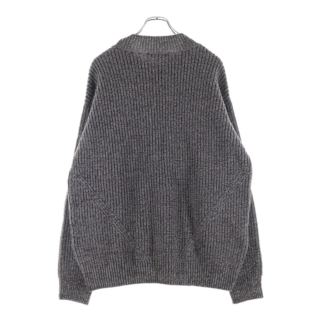 Alexander McQueen(アレキサンダーマックイーン) スワロー刺繍ロゴ クルーネックニット セーター 厚手 ブラウン