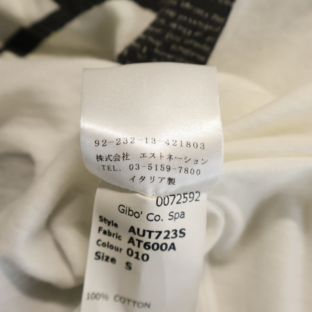 John Galliano(ジョン ガリアーノ) アーカイブ ニュースペーパー 本人ロゴプリント 半袖Tシャツ カットソー ホワイト AUT723S