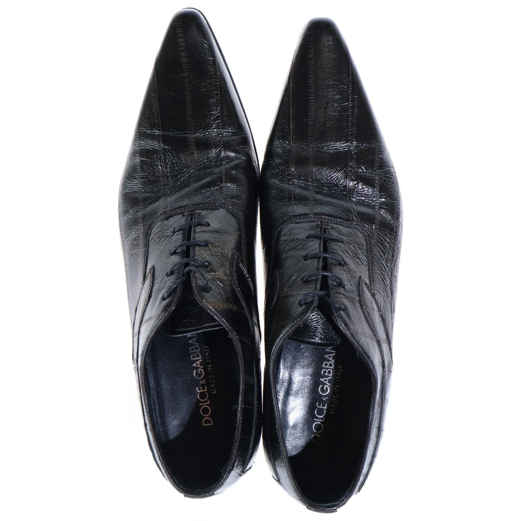 DOLCE & GABBANA(ドルチェアンドガッバーナ) ポインテッドトゥ レザーシューズ ブラック 1640 8656
