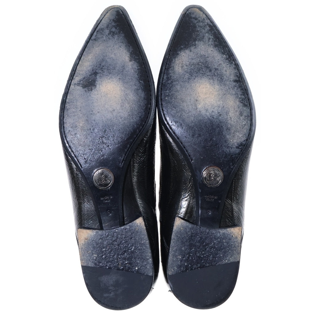 DOLCE & GABBANA(ドルチェアンドガッバーナ) ポインテッドトゥ レザーシューズ ブラック 1640 8656