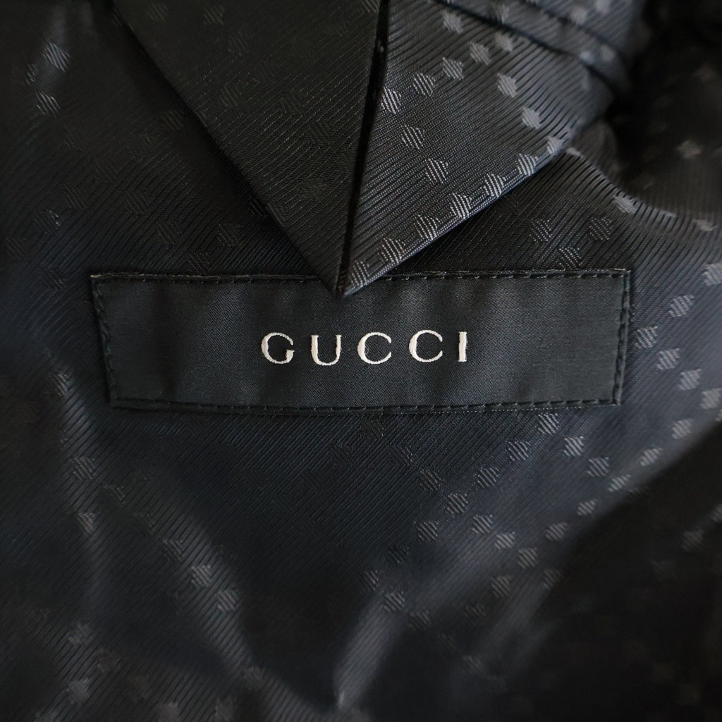 GUCCI(グッチ) 00S エルボーパッチ/カーゴポケット ウールシングルテーラードジャケット グレー 18UBF0