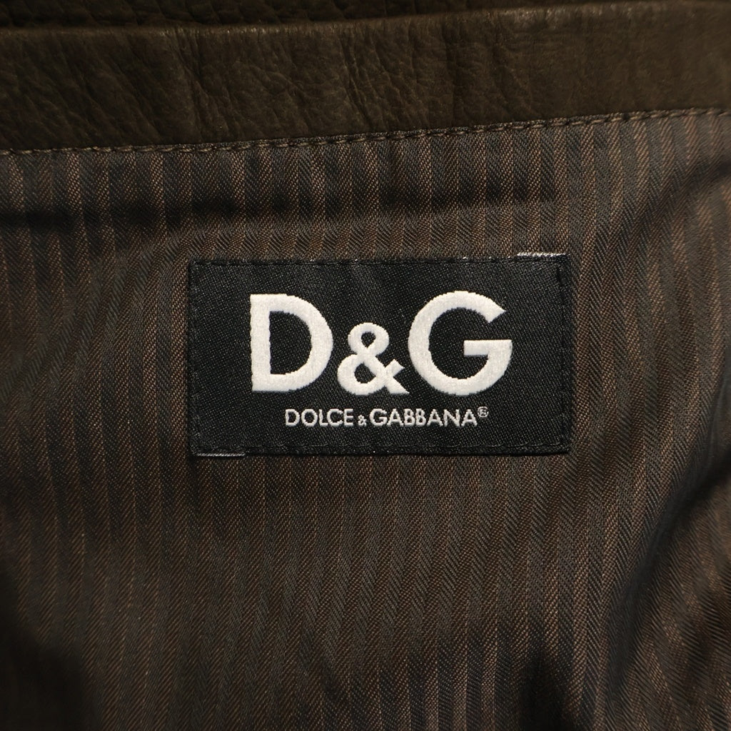 DOLCE & GABBANA(ドルチェアンドガッバーナ) バッファローレザー フライトジャケット ブラウン RB0052 SE052