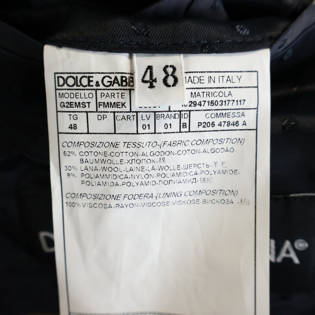 DOLCE & GABBANA(ドルチェアンドガッバーナ) ピンチェック柄 ウール シングルテーラードジャケット グレー G1BIM