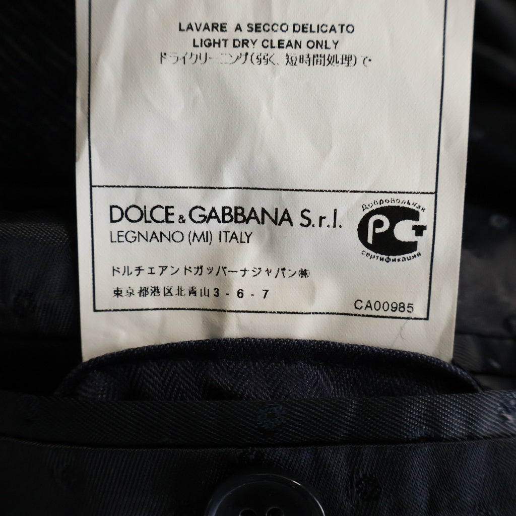DOLCE & GABBANA(ドルチェアンドガッバーナ) ピンチェック柄 ウール シングルテーラードジャケット グレー G1BIM