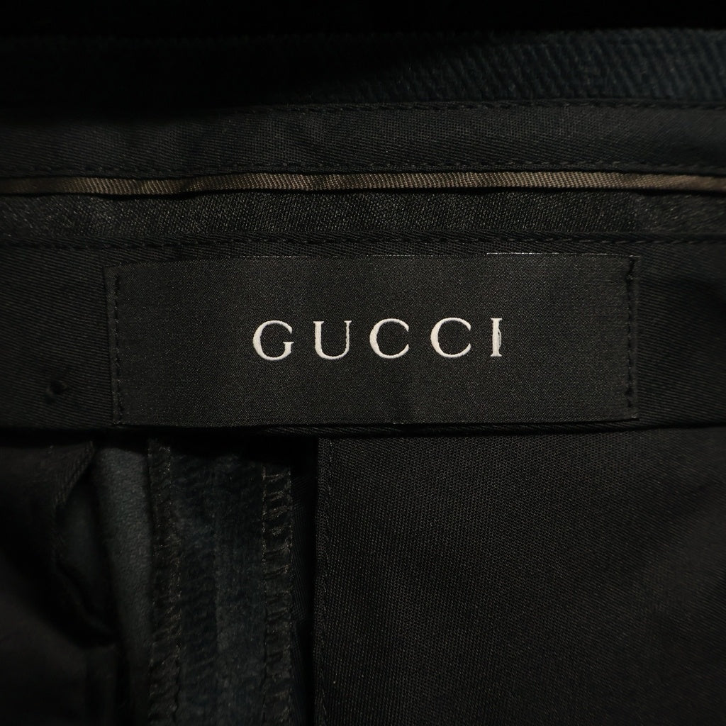 GUCCI(グッチ) エンブレムアイコンボタン ベロアパンツ グリーン 75BTF2