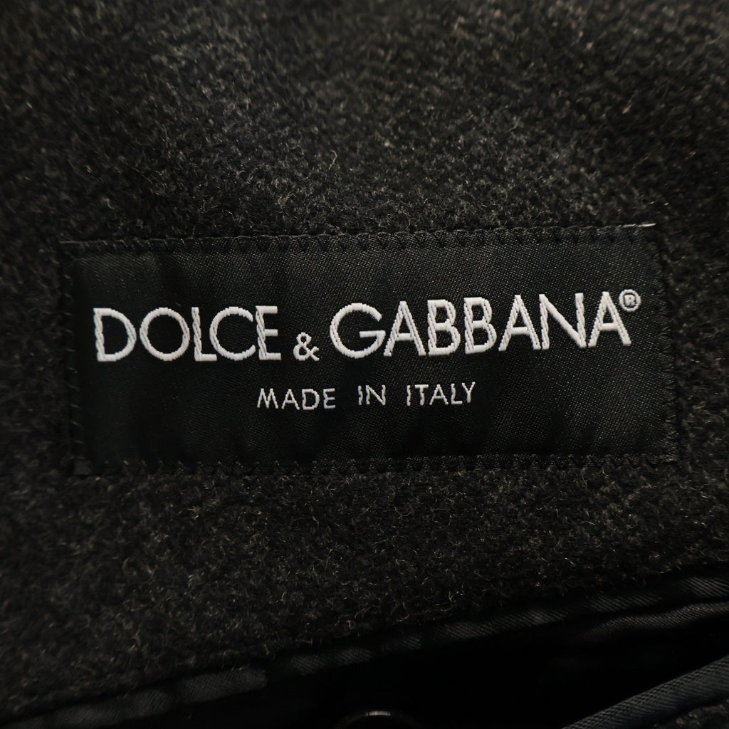 DOLCE & GABBANA(ドルチェアンドガッバーナ) 襟ラムファー ウールチェスターコート グレー G0403Z FMMBV