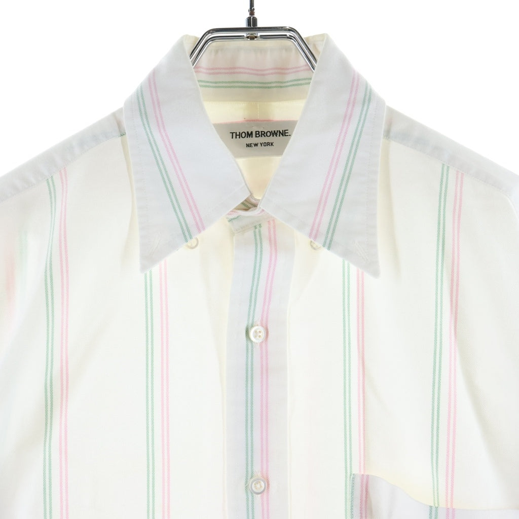 THOM BROWNE(トムブラウン) トリコロールストライプ 長袖シャツ ホワイト MWL001AW6205