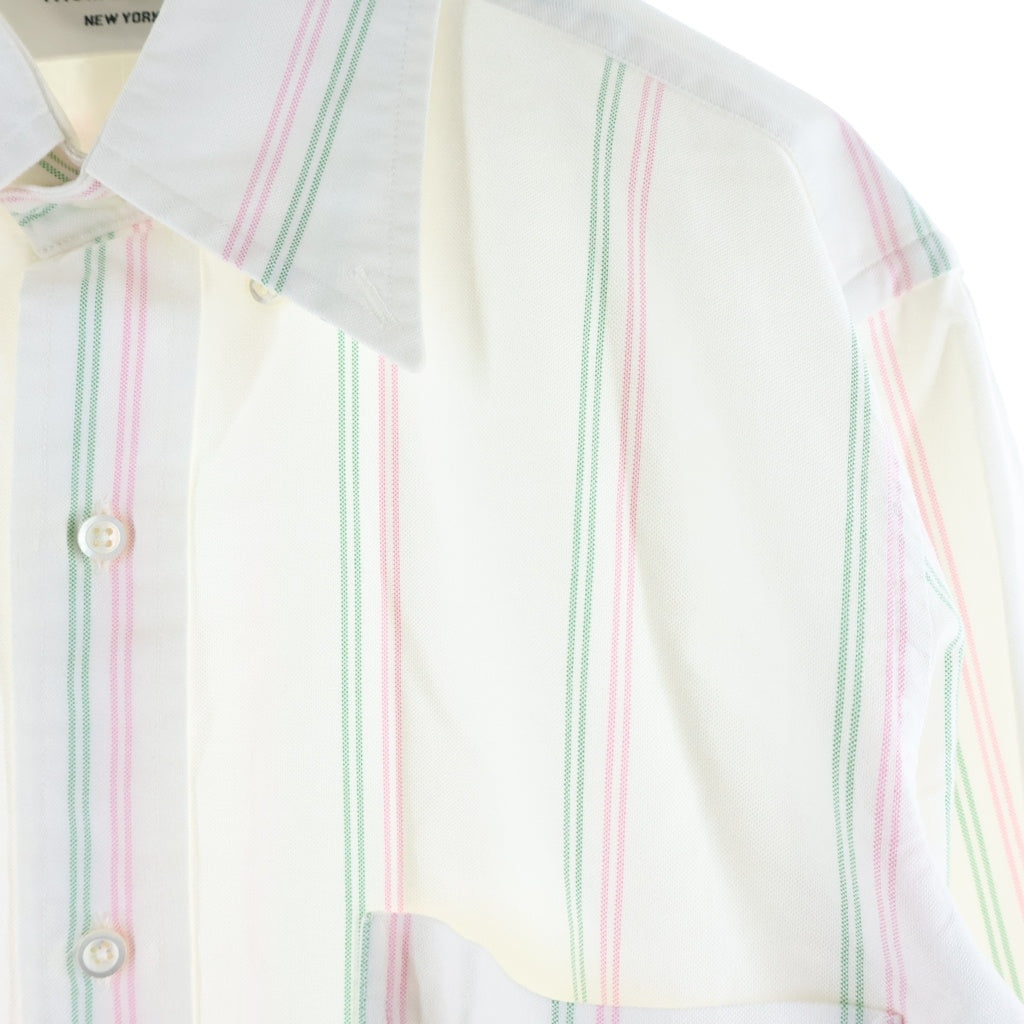 THOM BROWNE(トムブラウン) トリコロールストライプ 長袖シャツ ホワイト MWL001AW6205
