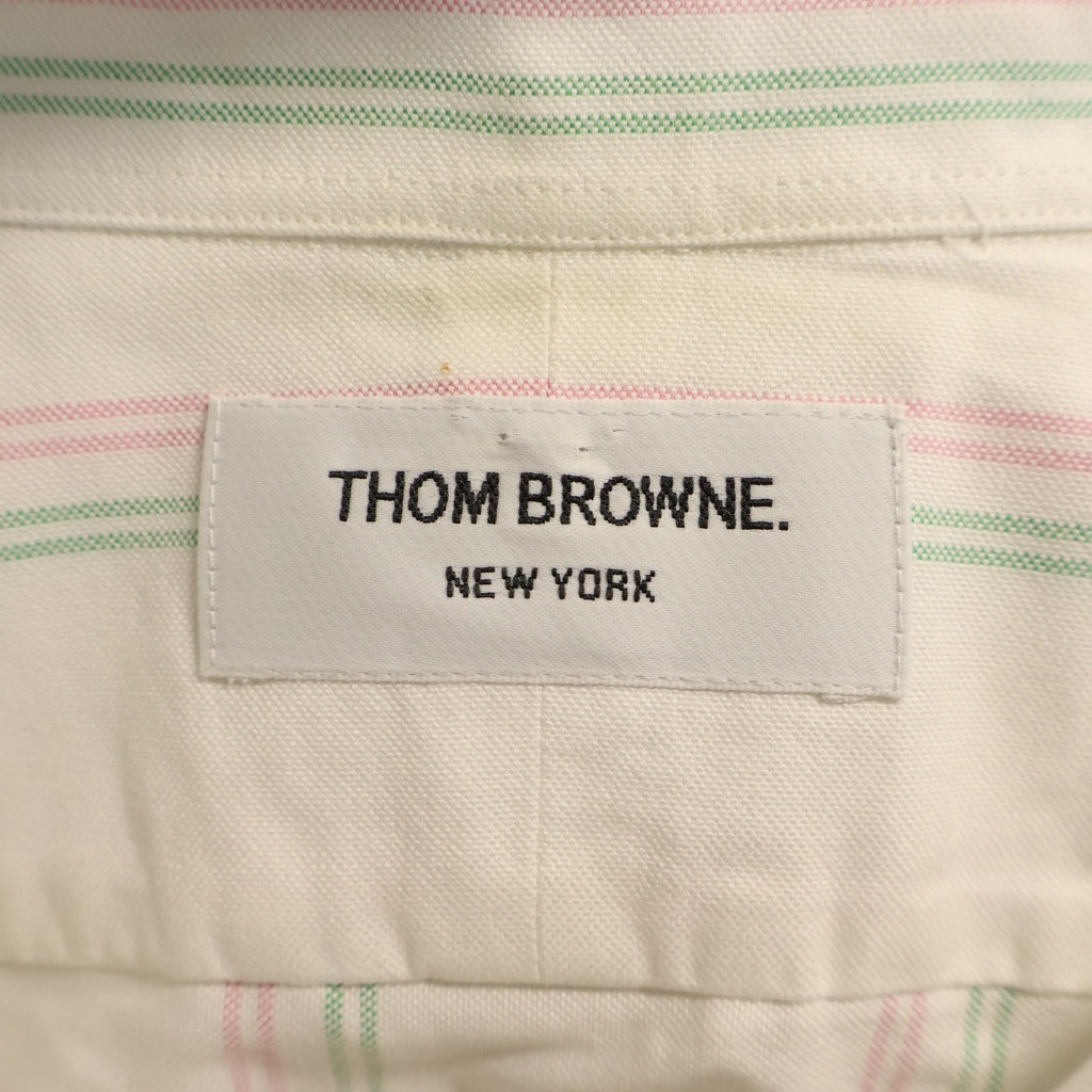 THOM BROWNE(トムブラウン) トリコロールストライプ 長袖シャツ ホワイト MWL001AW6205