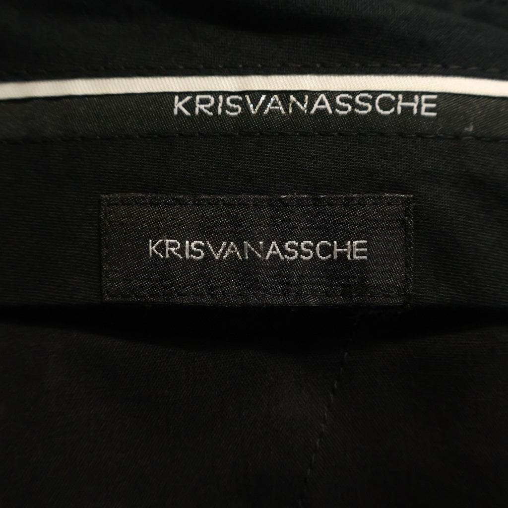 KRIS VAN ASSCHE(クリス ヴァン アッシュ) 裾ドローコード付き ピンストライプ柄 ウール カーゴスラックス トラウザー グレー