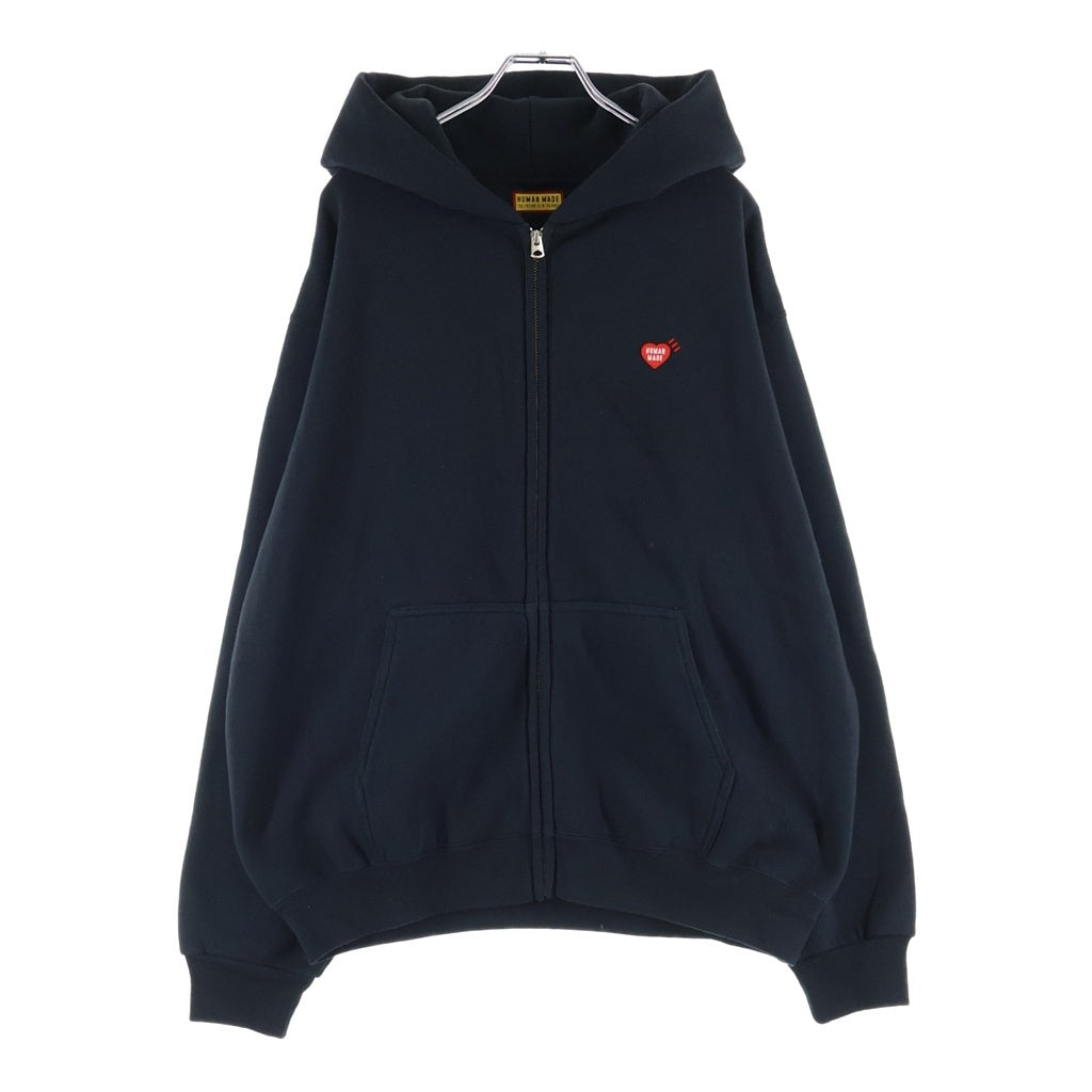 HUMAN MADE(ヒューマンメイド) 26SS Classic ZIP UP HOODIE バックプリントロゴ クラシック ジップアップフーディー スウェットパーカー ブラック HM32CS022