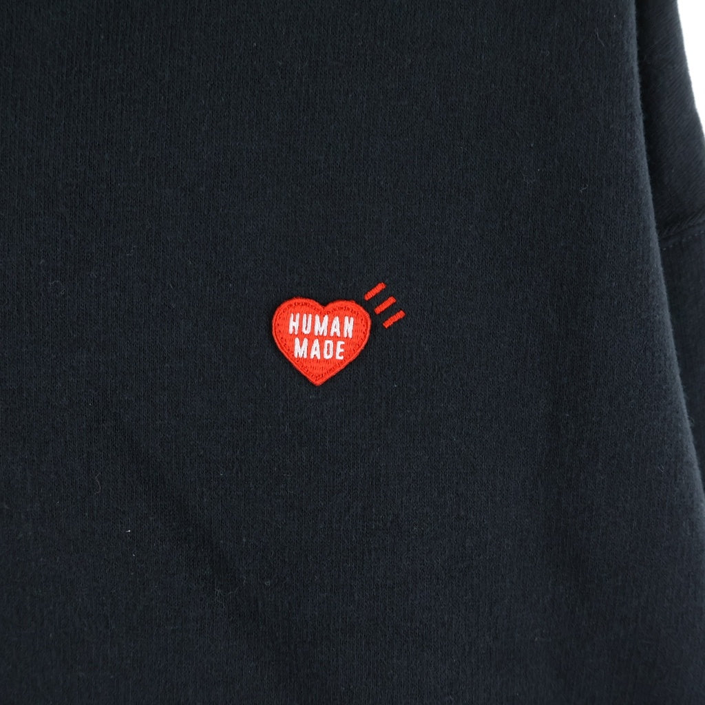 HUMAN MADE(ヒューマンメイド) 26SS Classic ZIP UP HOODIE バックプリントロゴ クラシック ジップアップフーディー スウェットパーカー ブラック HM32CS022