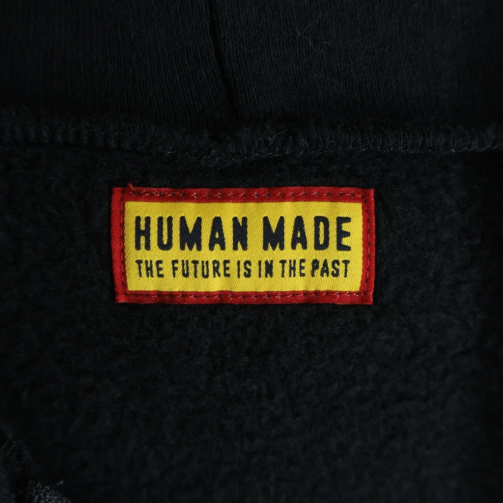 HUMAN MADE(ヒューマンメイド) 26SS Classic ZIP UP HOODIE バックプリントロゴ クラシック ジップアップフーディー スウェットパーカー ブラック HM32CS022