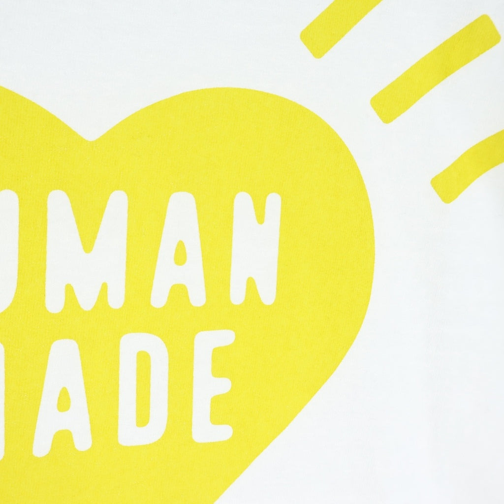 HUMAN MADE(ヒューマンメイド) HEART T-Shirt 大阪限定 ハートロゴプリント 半袖Tシャツ カットソー ホワイト/イエロー