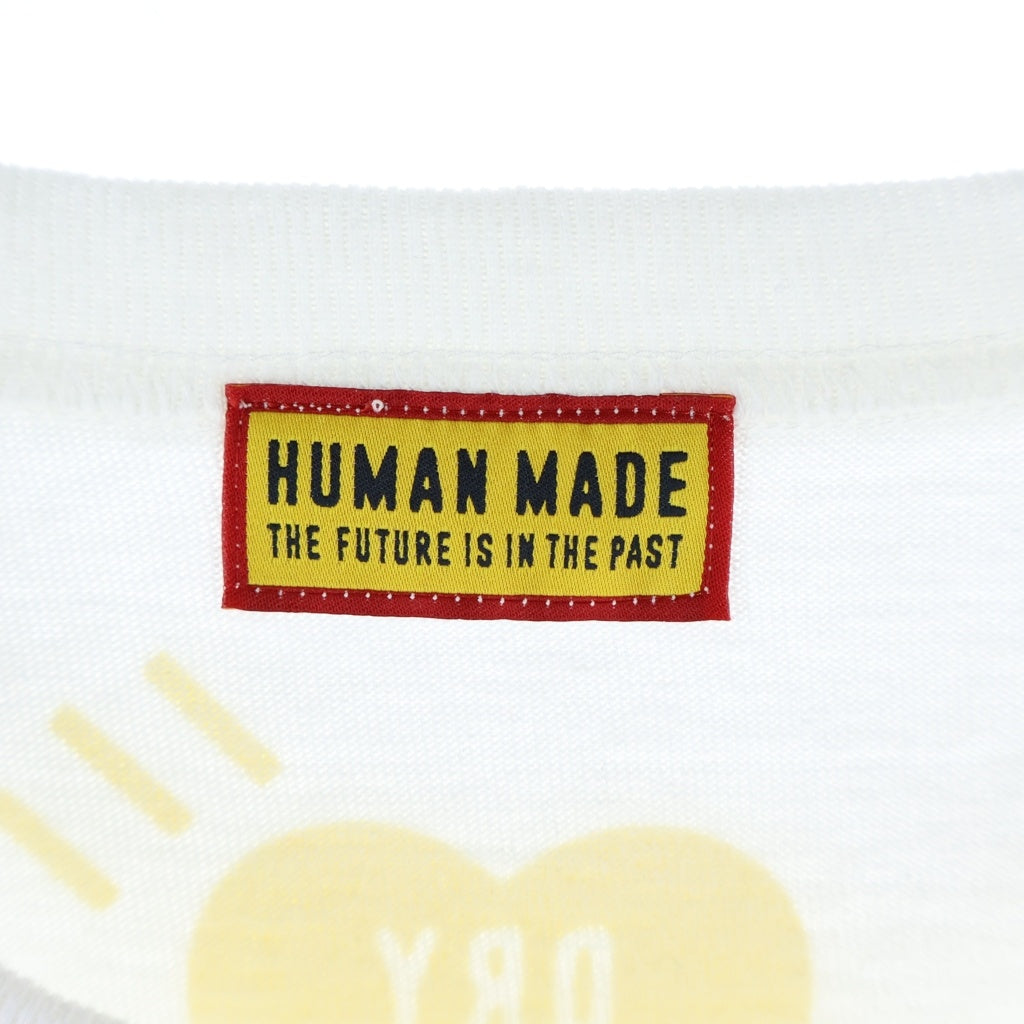 HUMAN MADE(ヒューマンメイド) HEART T-Shirt 大阪限定 ハートロゴプリント 半袖Tシャツ カットソー ホワイト/イエロー