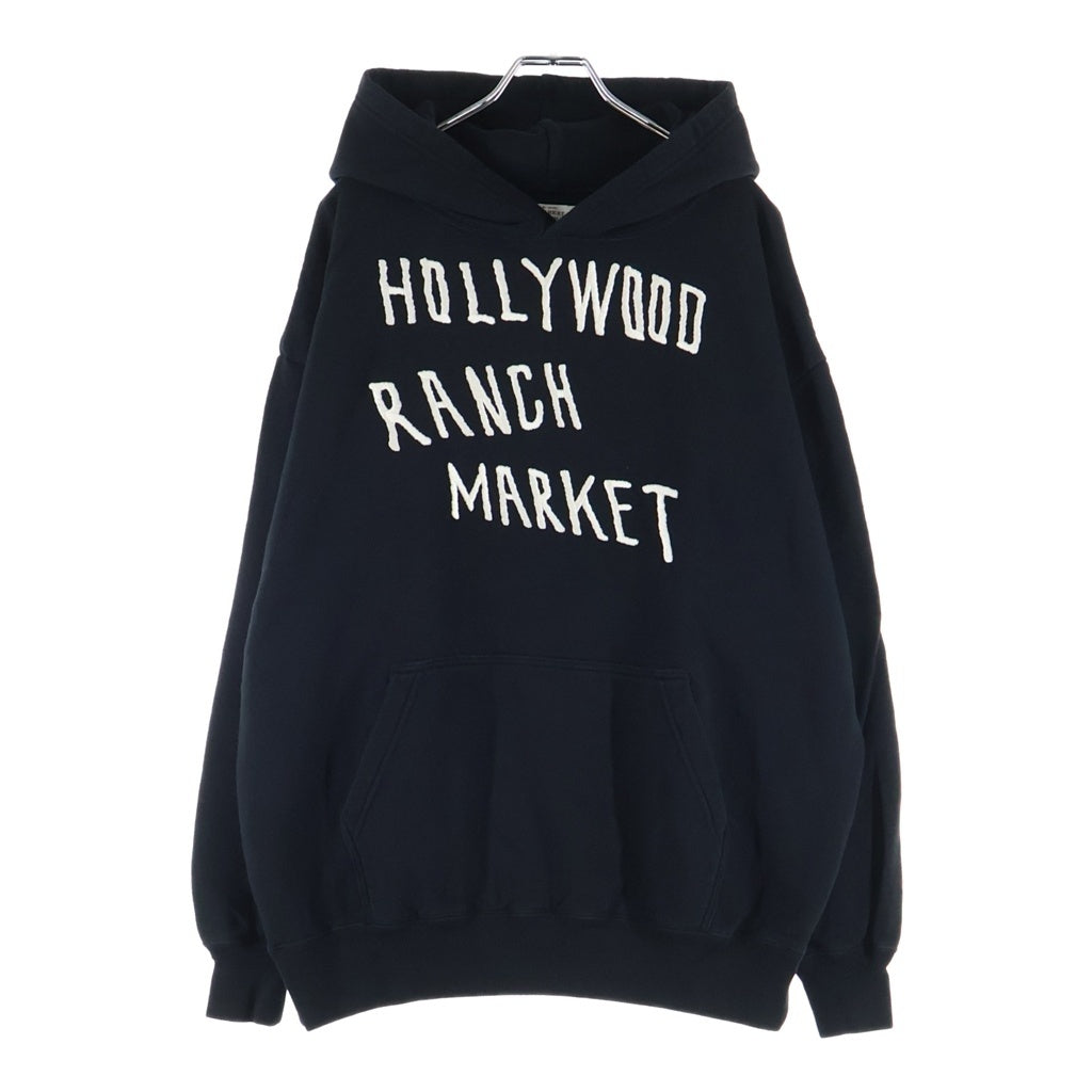HOLLYWOOD RANCH MARKET(ハリウッド ランチ マーケット) フロント刺繍ロゴ スウェット プルオーバーパーカー ブラック