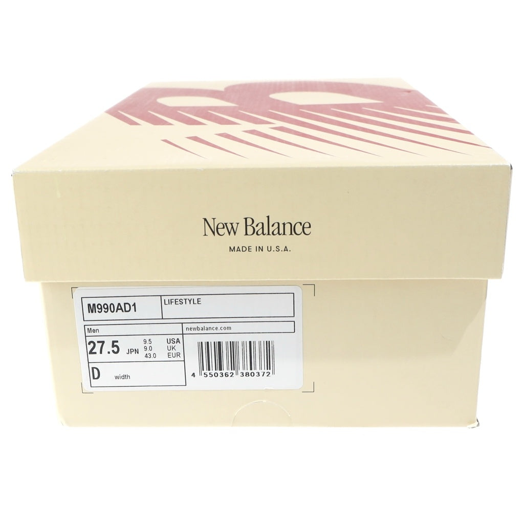 New Balance(ニューバランス) ヌバック/メッシュローカットスニーカーベージュ US9.5/27.5cm M990AD1