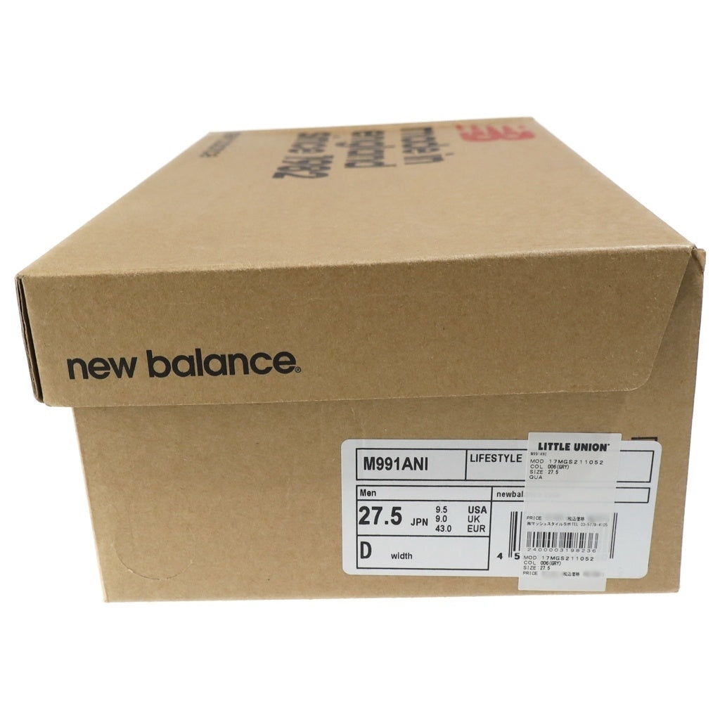 New Balance(ニューバランス) 20TH Anniversary 20周年記念 ヌバック/メッシュローカットスニーカー ベージュ/グレー US9.5/27.5cm M991ANI