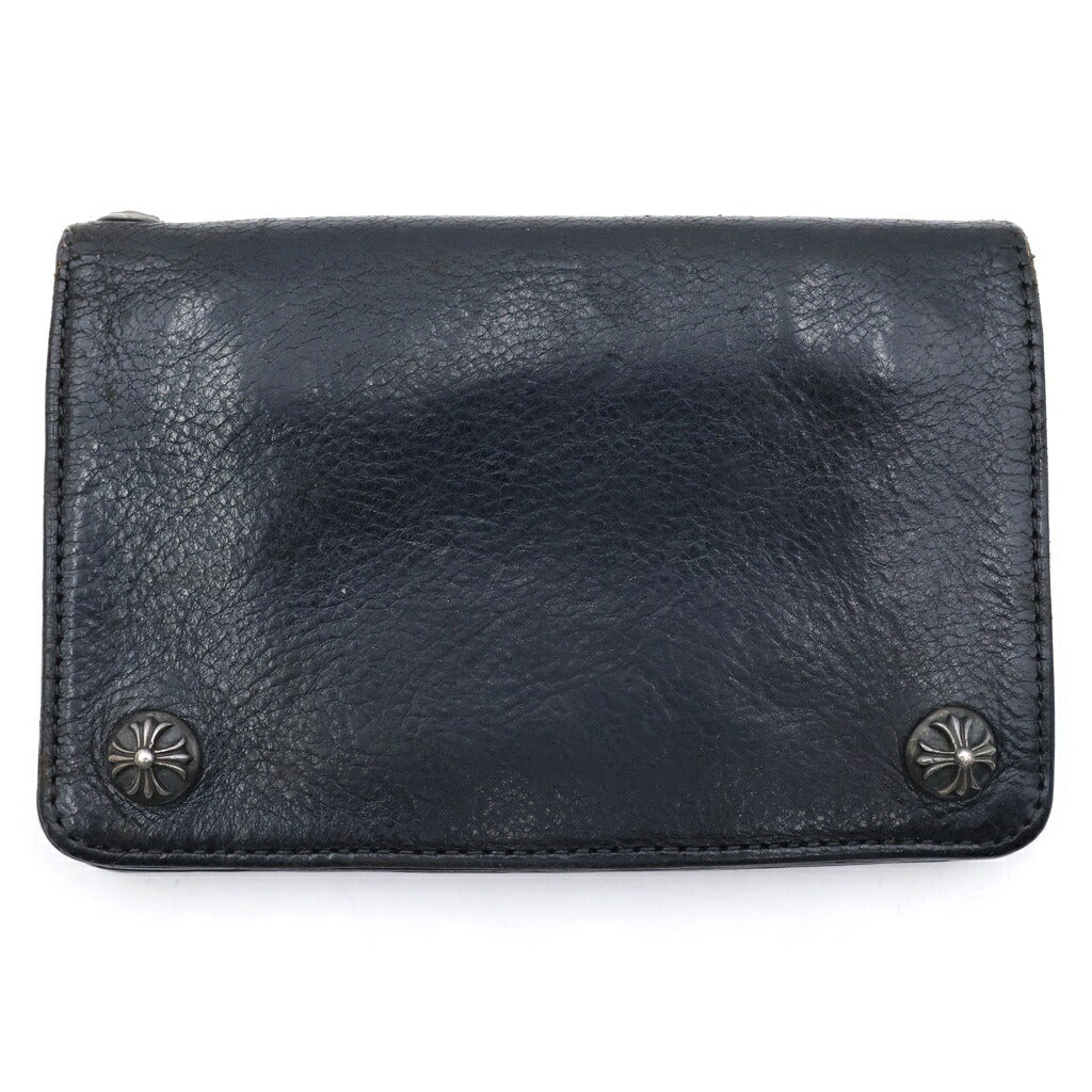 CHROME HEARTS(クロムハーツ) 2ZIP 2ジップ クロスボールボタンレザーウォレット 財布 ブラック
