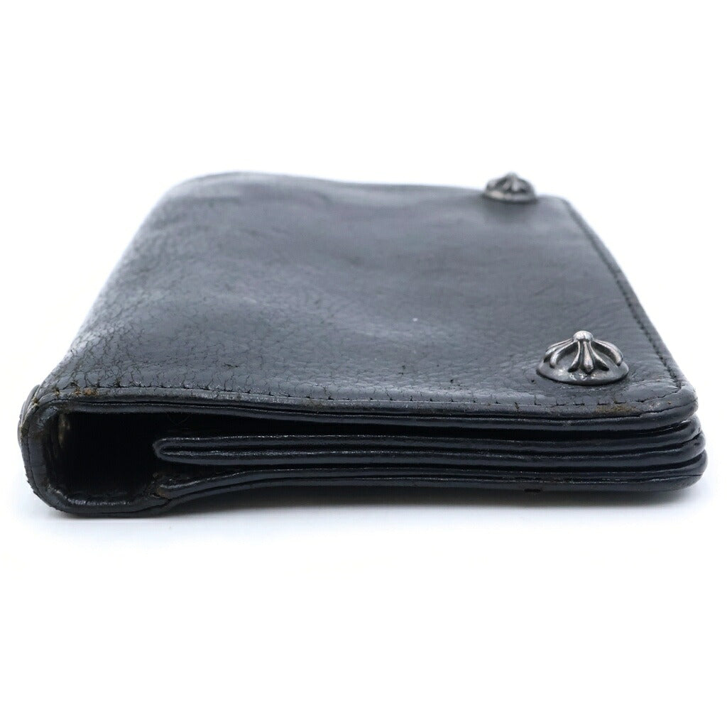 CHROME HEARTS(クロムハーツ) 2ZIP 2ジップ クロスボールボタンレザーウォレット 財布 ブラック