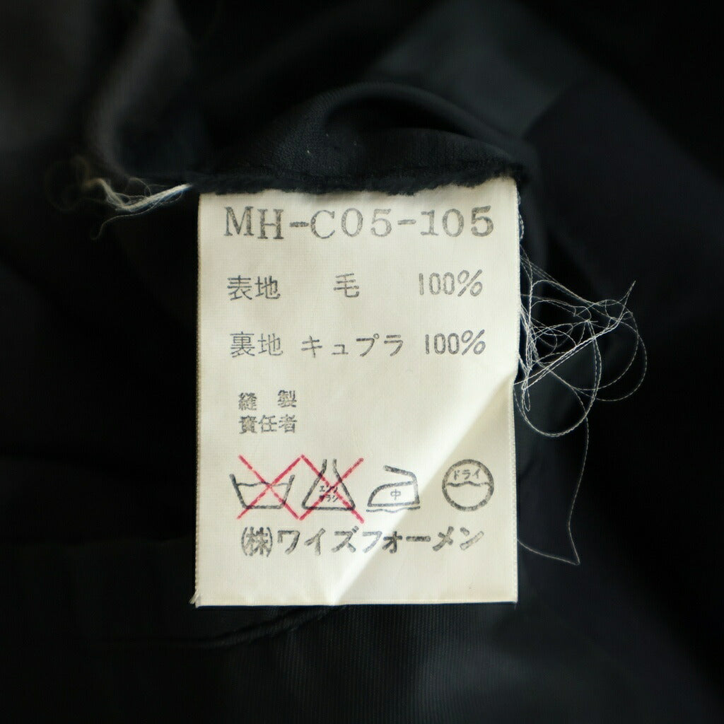 Y's for men(ワイズフォーメン) ウール ギャバジン ロングコート ブラック MH-C05-105
