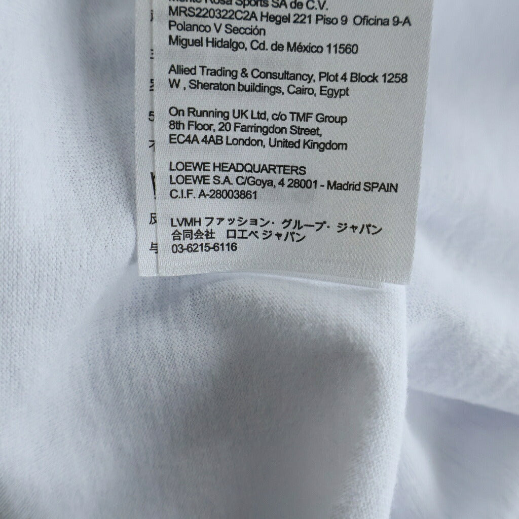 LOEWE(ロエベ) 25SS ×On Active T-Shirt オン プリントロゴ アクティブ 半袖Tシャツ カットソー ホワイト H929Y22X09