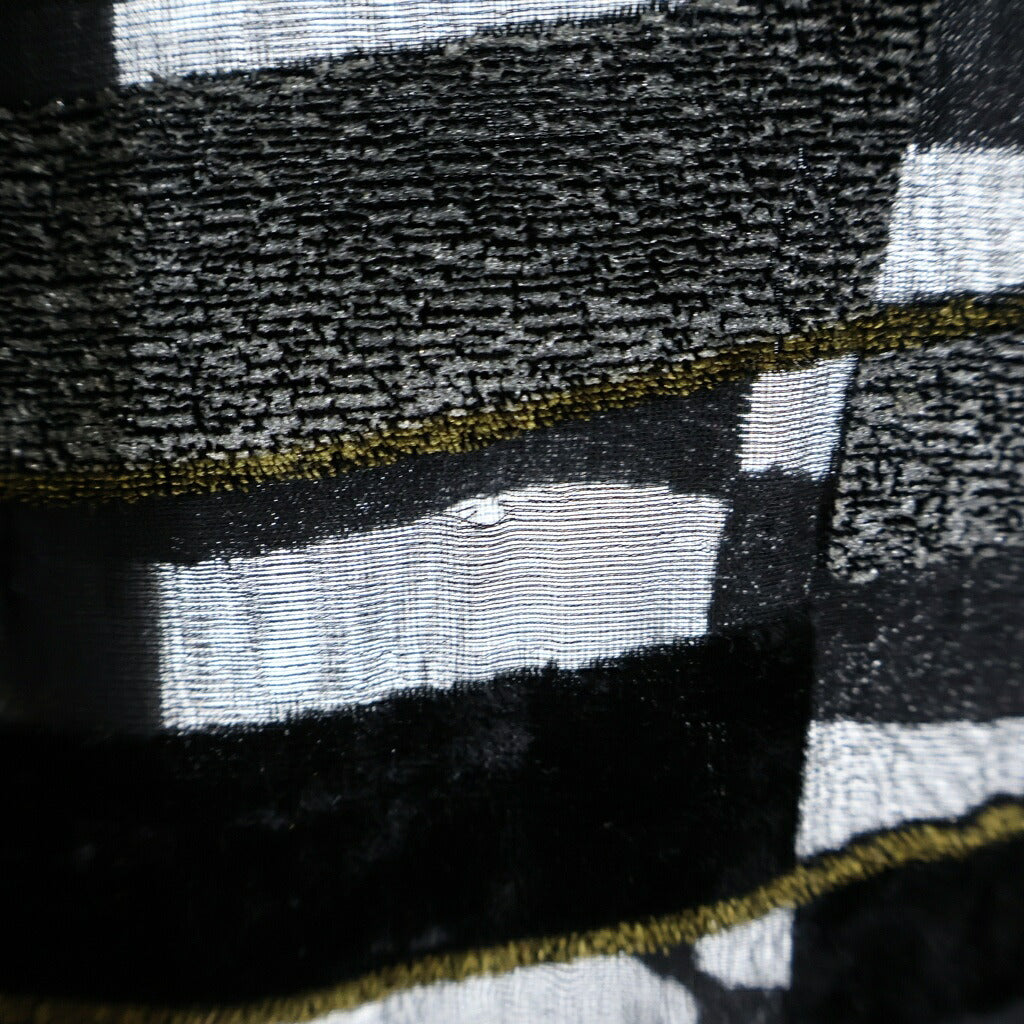 ERL(イーアールエル) Woven Blanket Coat デザイン シースルー長袖シャツ ブラック ERL04-B007