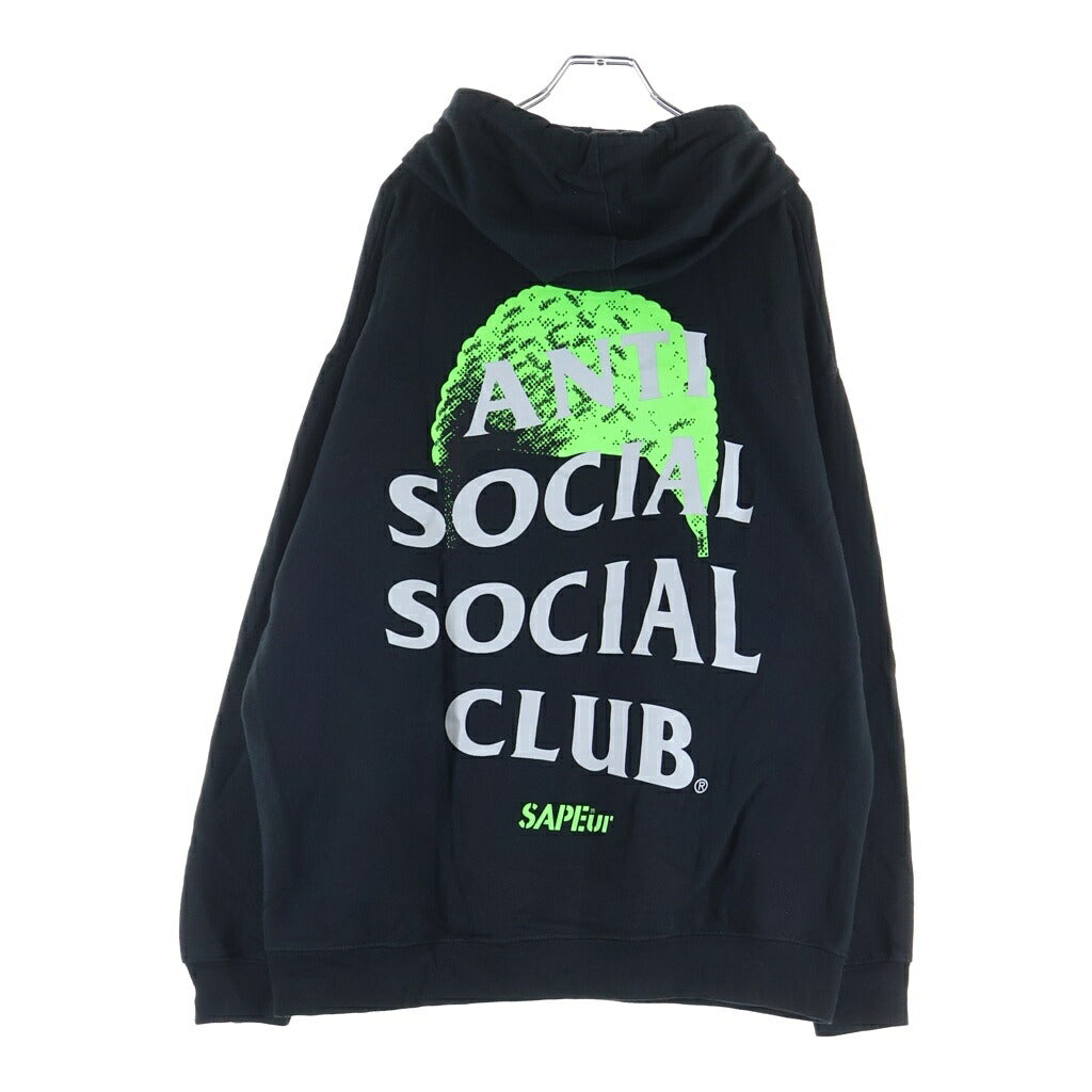 SAPEur(サプール) ×ANTI SOCIAL CLUB アンチソーシャルソーシャルクラブ ロッドマン スウェットプルオーバーパーカー ブラック