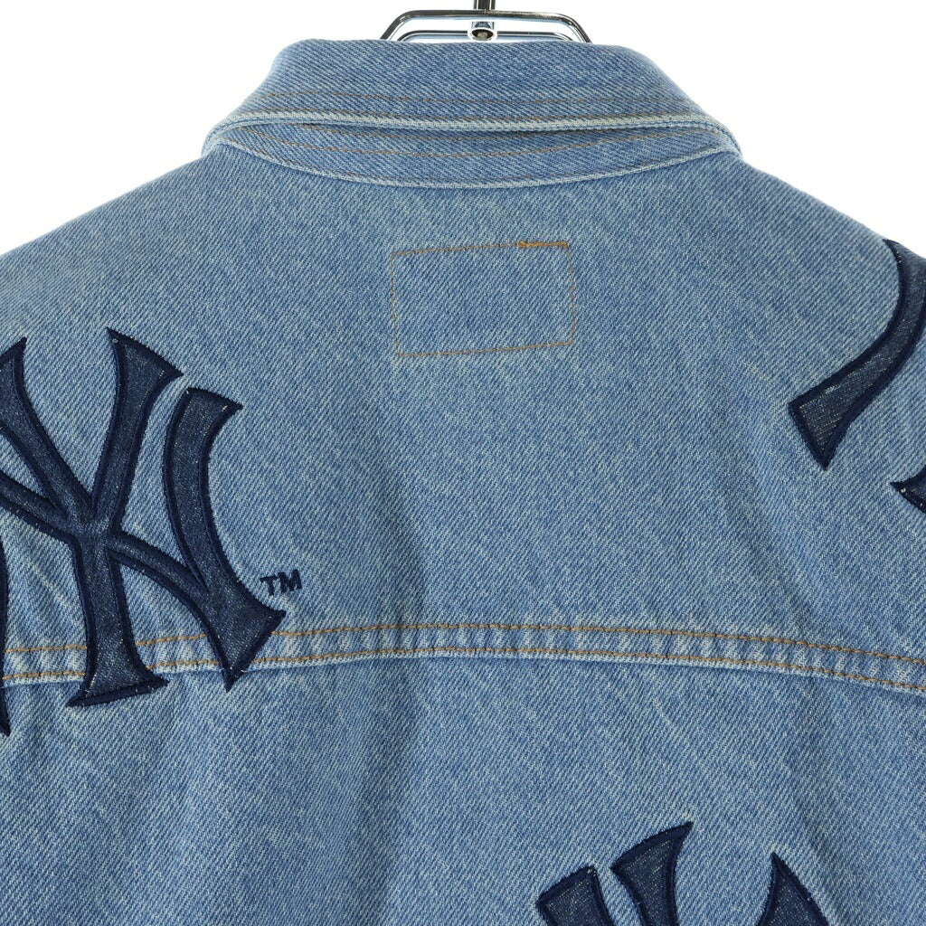 SUPREME(シュプリーム) 21AW MLB New York Yankees Denim Trucker Jacket エムエルビー ニューヨークヤンキース パッチワーク デニムトラッカージャケット インディゴ