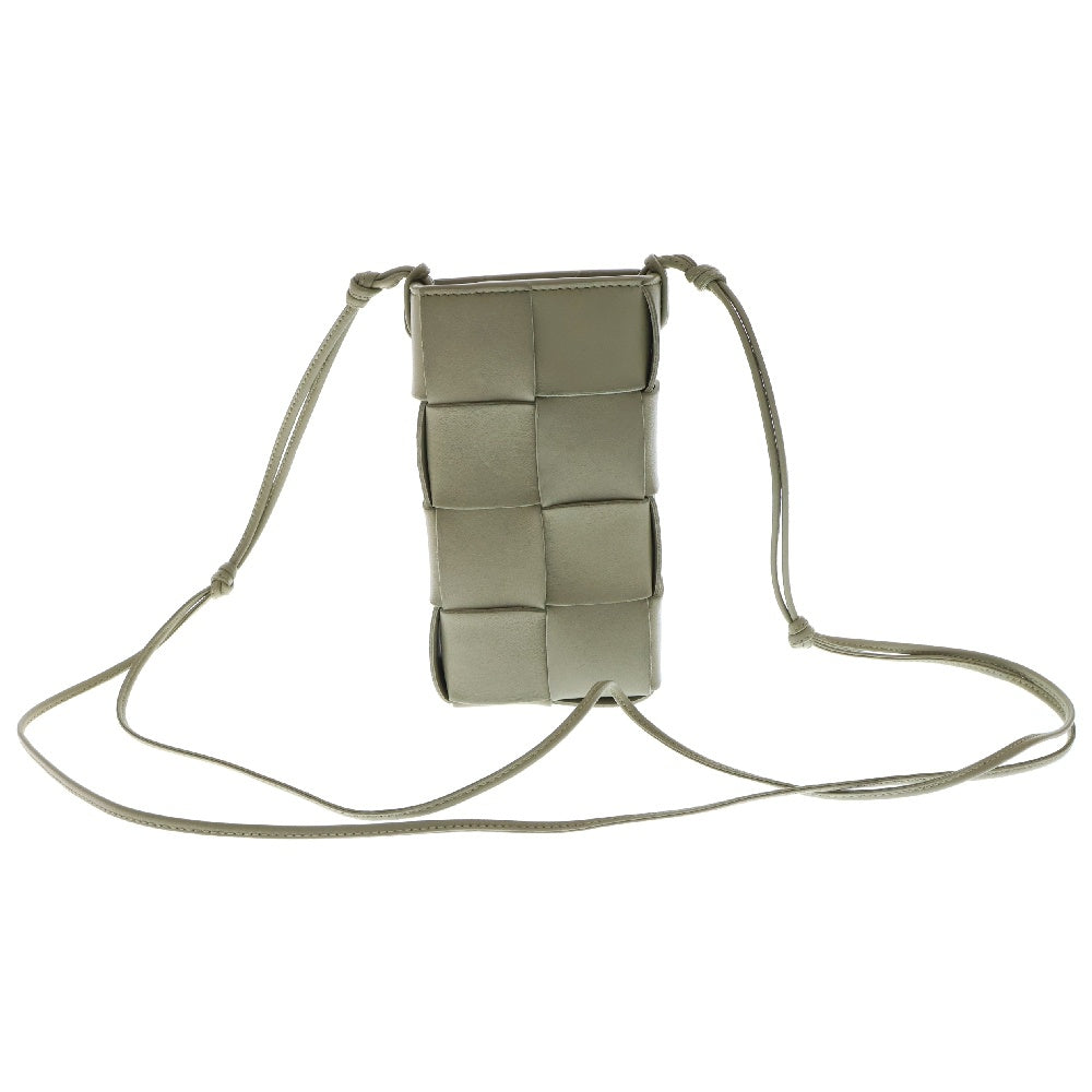 BOTTEGA VENETA(ボッテガヴェネタ) カセット イントレチャート フォンホルダー ショルダーバッグ 斜め掛けバッグ カーキ ライトグリーン レザー ユニセックス