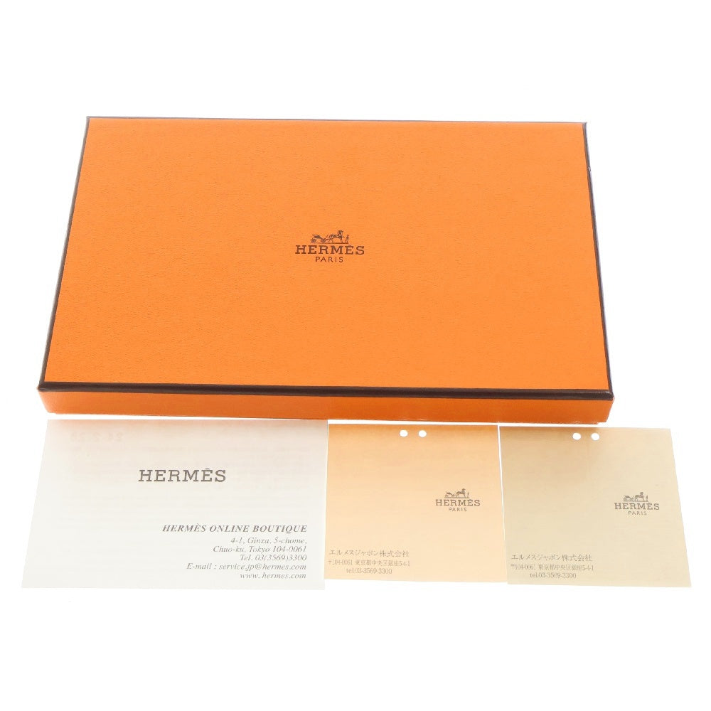 HERMES(エルメス) ベアンスフレ グリメイヤー エプソン ゴールド金具 B刻印 グレー レザー 二つ折り 長財布