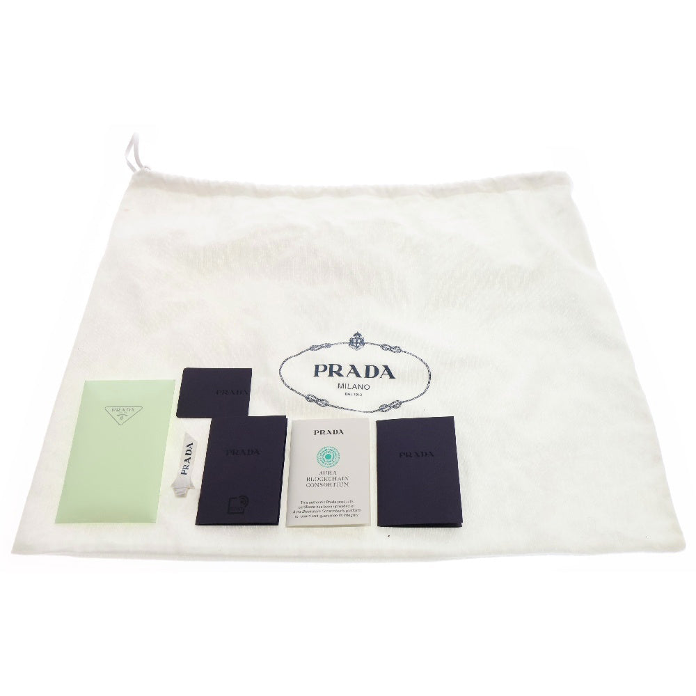 PRADA(プラダ) トライアングル クロシェ ブラック ラフィア ショルダーバッグ ゴールド金具 1BH190