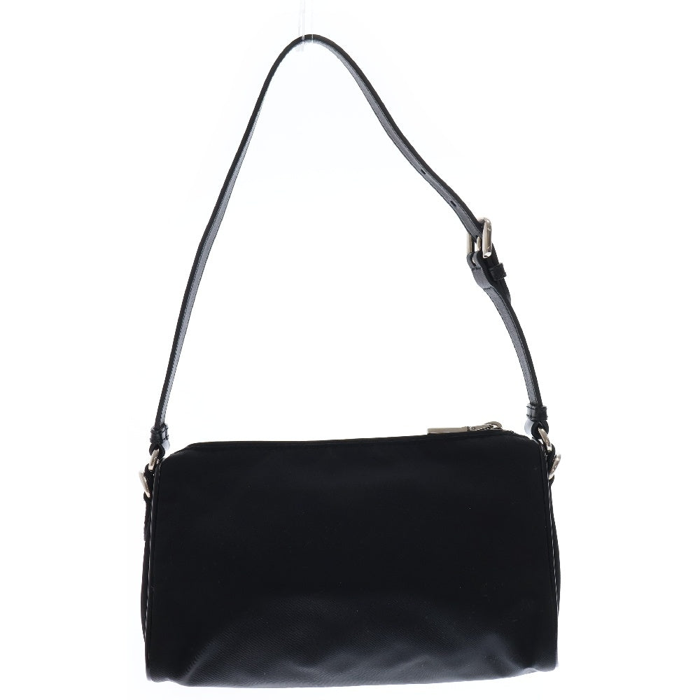 PRADA(プラダ) ミニハンドバック ポーチ ブラック ワンショルダーバッグ ナイロン トライアングルロゴ シルバー金具 BN1834 ロゴ三角プレート